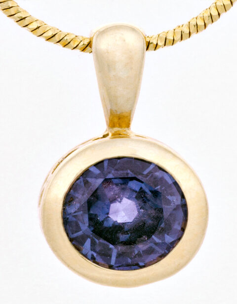 Sapphire Pendant - 6MM, Round, Purple